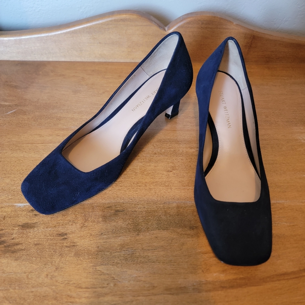 Stuart Weitzman Women's Blue Suede Pumps